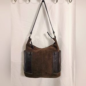 Preston & York Brown Suede Shoulder Bag